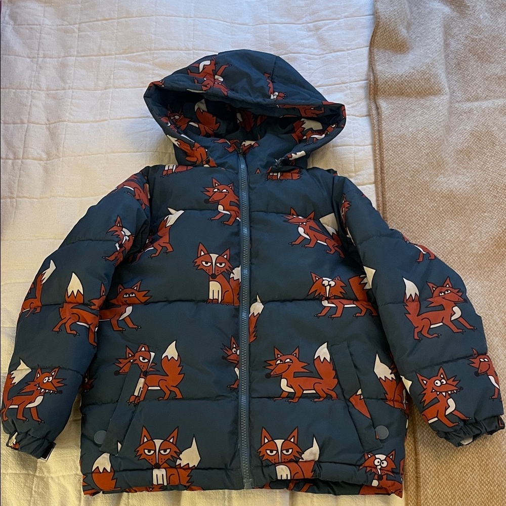 Kids' Fox Print Puffer Jacket